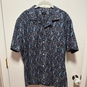 J.Crew Blue Paisley Camp Collar shirt
